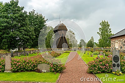 Beautiful and well cared cemetery in Sweden Stock Photo