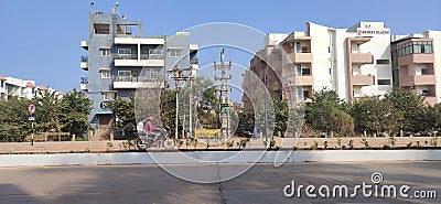 A beautiful well developed Akshay colony street at Hubli Karnataka India Editorial Stock Photo