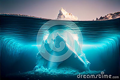 Beautiful white blue iceberg Stock Photo