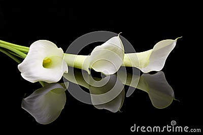 Beautiful white Calla lilies Stock Photo