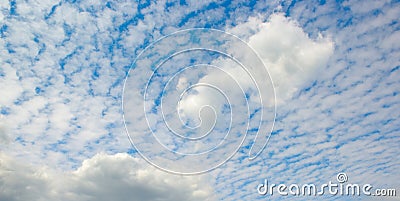 Beautiful white cirrus clouds. Panorama Stock Photo