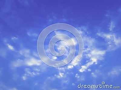 Beautiful white clouds on blue sky with tiny clouds Stock Photo