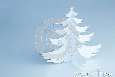 Beautiful white handmade Christmas tree - horizontal Stock Photo