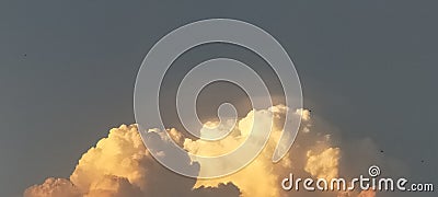 Beautiful white light could sky stream smoke blue Stock Photo