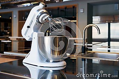 White mixer in the modern kitchen Stock Photo