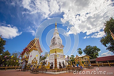Beautiful white pagoda at Luang temple, Thailand. Editorial Stock Photo