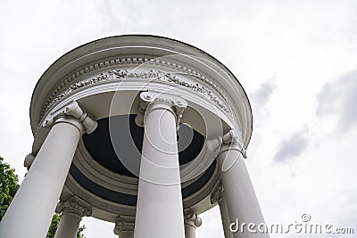 Beautiful white stone baroque big aclove with columns Stock Photo