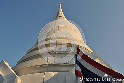 Beautiful White Stupa In Temple Bangkok Thailand Wat PhraSri Editorial Stock Photo