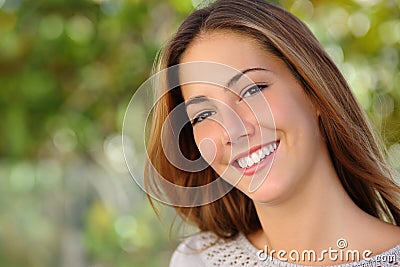 Beautiful white woman smile dental care concept Stock Photo