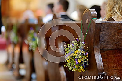 Beautiful wild flowers wedding decoration Stock Photo