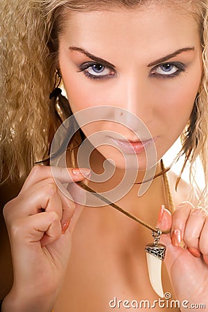 Beautiful wild woman Stock Photo