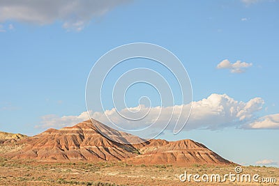 Beautiful Wilderness Landscape Red Sand Hills and Blue Sky Stock Photo