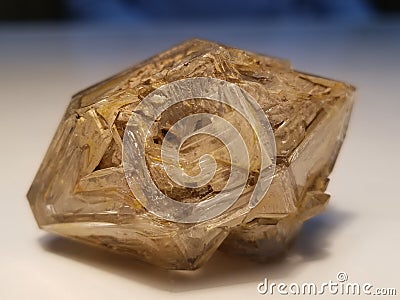 Beautiful window fenster quartz with clay inclusion crystal from pakistan Stock Photo