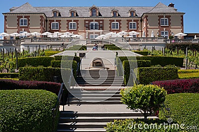 Famous Napa Winery Domaine Carneros, stairs leading up Editorial Stock Photo