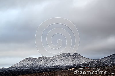 Beautiful winter day in the snow covered mountains in Tucson Arizona Stock Photo