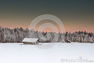Beautiful winter landscape in Lapland Finland Editorial Stock Photo