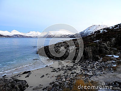 Beautiful winter landscape near Tromso, Norway Stock Photo