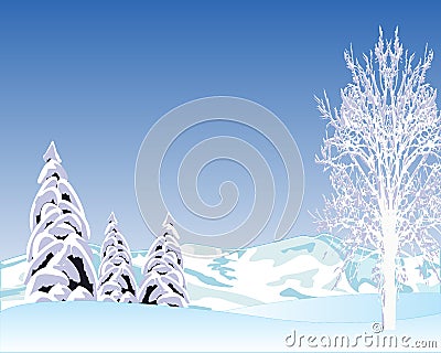 Beautiful winter landscape Vector Illustration