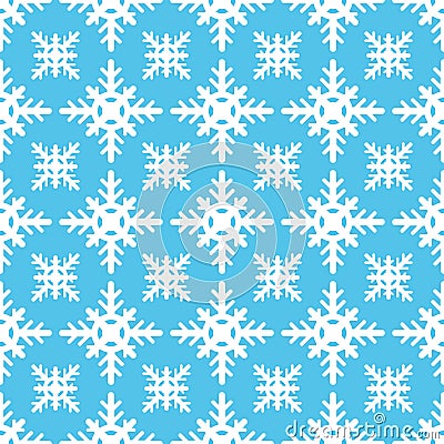 Beautiful winter seamless pattern with snowflakes. Christmas background. Vector illustration Vector Illustration