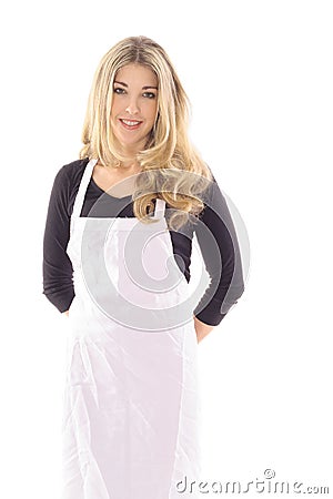 Beautiful woman in apron Stock Photo