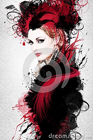 Beautiful Woman Artwork Stock Photo