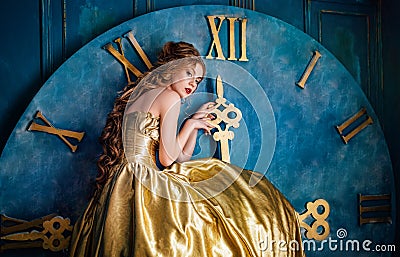 Beautiful woman in a ball gown Stock Photo