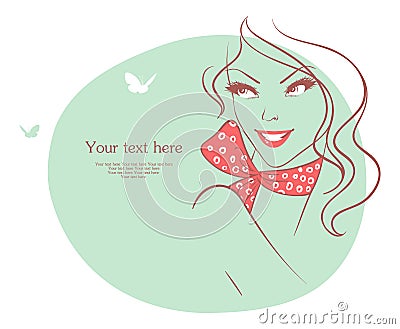 Beautiful woman with butterfly Vector Illustration