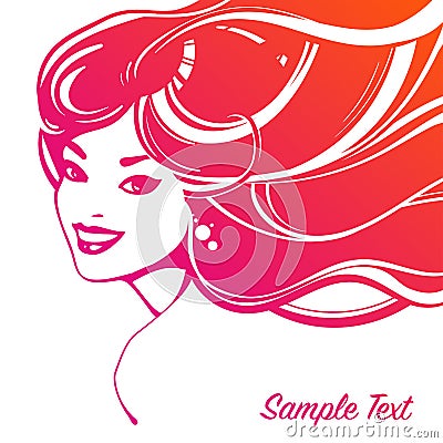 Beautiful woman decorative portrait Vector Illustration