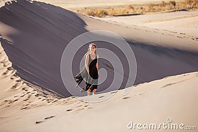 Beautiful woman in desert Stock Photo