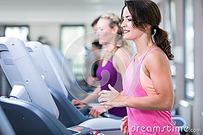 Beautiful woman are doing sport in a gym Stock Photo