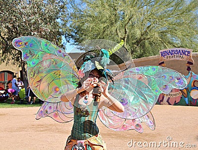 Beautiful Woman Dressed as Fairy Editorial Stock Photo