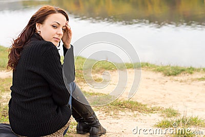 Beautiful woman enjoying the tranquillity Stock Photo