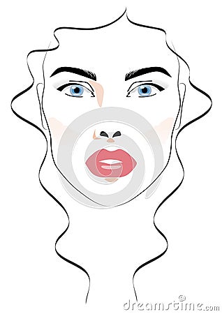 Beautiful woman face Vector Illustration