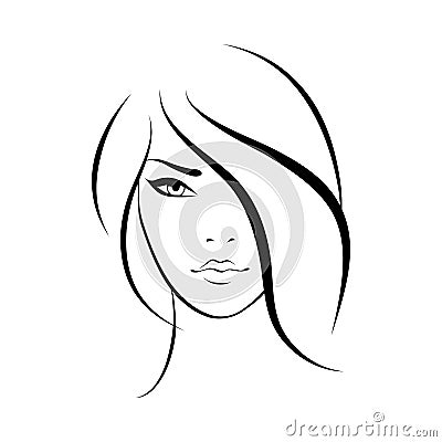 Beautiful woman face icon Vector Illustration