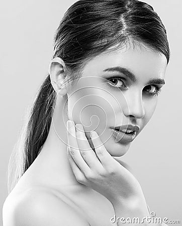 https://thumbs.dreamstime.com/x/beautiful-woman-face-studio-white-sexy-lips-black-white-portrait-touching-her-fingers-62542957.jpg