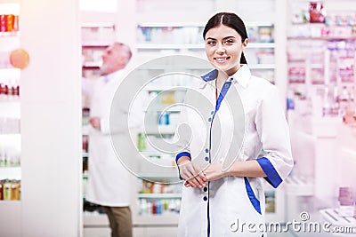 Beautiful woman having a workday in a pharmacy Stock Photo