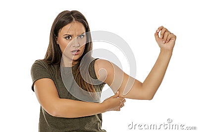 Loose arm skin Stock Photo