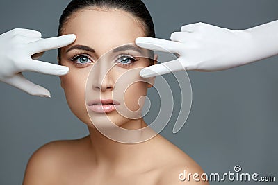 Beautiful Woman before Plastic Surgery Operation Cosmetology. Be Stock Photo