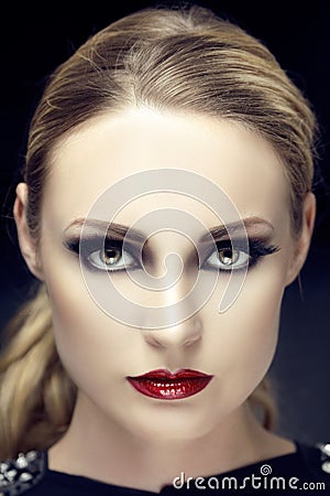 Beautiful woman portrait with perfekt Make Up Stock Photo