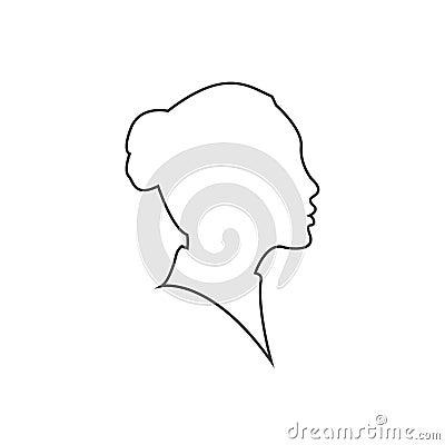 Beautiful woman profile silhouettes vector young female face design, beauty girl head, fashion lady graphic portrait Stock Photo