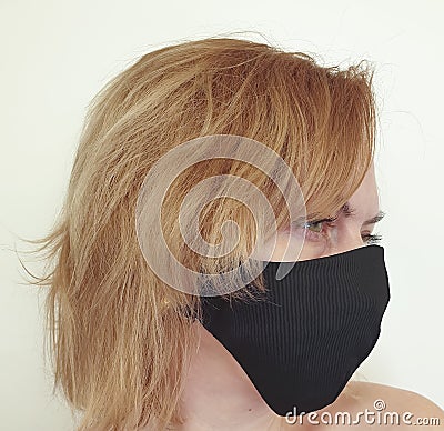 Beautiful woman a protective mask nurse medicine Stock Photo