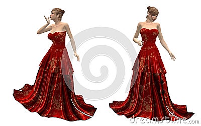 Beautiful woman in red dress Stock Photo
