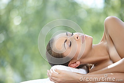 Beautiful woman is resting Stock Photo