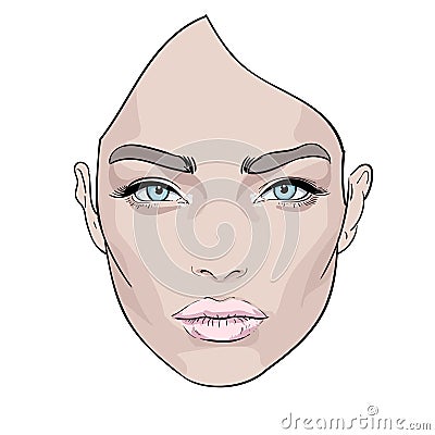 A beautiful woman s face. Creative. Fashion Portrait. Vector. Vector Illustration