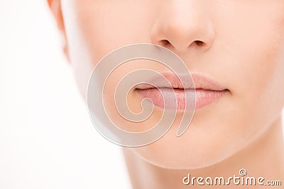 Beautiful woman's lips close-up Stock Photo