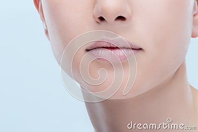 Beautiful woman's lips close-up Stock Photo