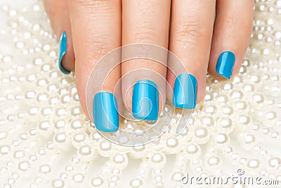 Beautiful woman's nails with nice stylish manicure Stock Photo