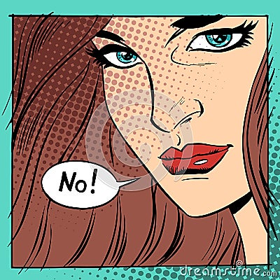 Beautiful woman says no Vector Illustration