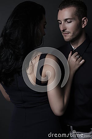 https://thumbs.dreamstime.com/x/beautiful-woman-touching-handsome-man-attractive-couple-women-men-gray-background-88144279.jpg