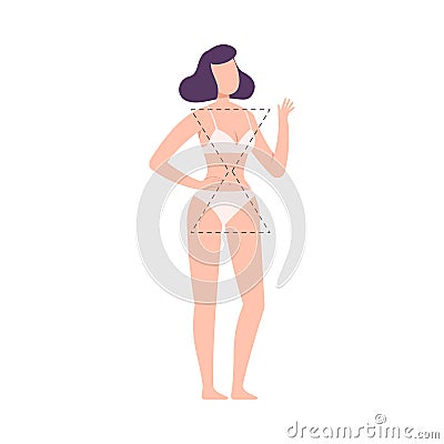 Beautiful Woman in Underwear, Faceless Female Hourglass Body Shape Flat Style Vector Illustration Vector Illustration